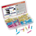 AIRIC Heat Shrink Wire Connectors Kit, 22-10 AWG Waterproof Crimp Terminals, Marine Electrical Connector, Insulated Cable Ends, Wiring Terminal End for 22-10 Gauge, Ring Fork Spade Butt Splice 120 PCS