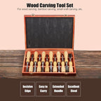 Cunyuer 12 PCS Wood Carving Tools, 60CRV Blade Wood Chisel Sets with Wooden Case, Woodworking Chisel for DIY Handicrafts