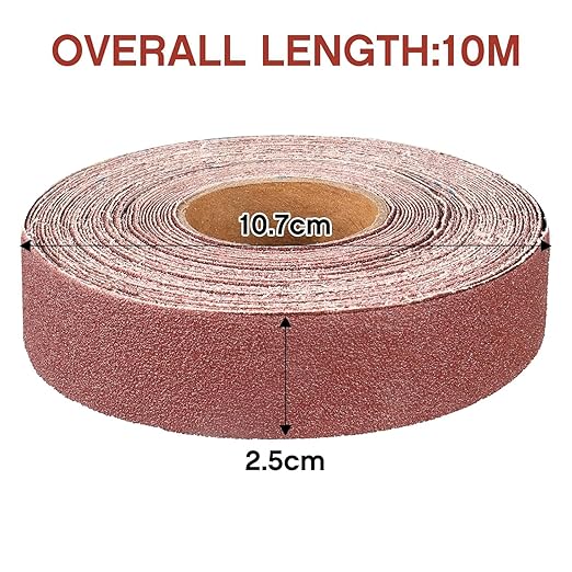 100 Grit Continuous Sandpaper Roll,1" x 32.9 Feet Emery Cloth Roll for Metalworking, Home Improvement, Sanding Automotive Plumbing