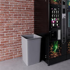 35 Gallon Gray Square Commercial Trash Garbage Can | Outdoor Office Restaurant School Kitchen