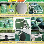 32-Gallon Collapsible Trash Can (19x25 in) Hard-Shell Bottom Yard Garden Bag for Pop-Up Recycling Bin,Yard Waste,Debris bag,Laundry Hamper,RV Camping Waste Bin,Lawn Grass,Leaf Bag,Sods,Weeds Barrel