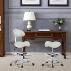 Grace&Grace Ergonomic Rolling Saddle Stool Chair with Wheels Adjustable Swivel Stool with Back and Footrest Heavy Duty for Esthetician, Artist, Dental, Medical, Spa, Salon, Cutting, Home Office