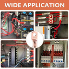 296PCS Ring Terminal Connectors Battery Copper Wire Lugs AWG 8 6 4 2 1 1/0 5/16", 3/8", 1/4", 1/2" with Heat Shrink Tubing Set, 144Pcs Battery Cable Ends and 152PCS Heat Shrink Tubing