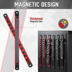 ALOANES 1/2-Inch Drive Magnetic Socket Organizer, Heavy Duty Aluminum Socket Rail Organizer, 360° Swivel Clips Socket Holder Kit for Tool Box, 1/2 Inch Socket Holder x 12 Clips (Red)