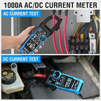 Inrush Digital Clamp Meter Multimeter - TEMIRUP T-RMS 6000 Counts 1000A Amp Voltage Tester with VFD, LOZ, Measures NCV, AC/DC Voltage Current, Continuity Capacitance Frequency Resistance, Temperature