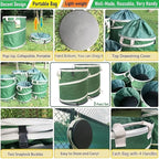 24 Gallon and 32 Gallon Collapsible Trash Can Solid Bottom for Garden Debris Bag,Yard Waste Bag,Pop-Up Trash Can,Recycling Bin,RV Camping Waste Bin,Laundry Hamper,Lawn Grass,Yard Weeds Bags,Leaf Bags