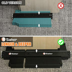 Saker Connection Profile Gauge-Adjustable Lock-Must Have Tool for DIY Handyman, Construction (5+10 INCH, BLACK+BLACK)