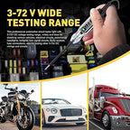 Upgraded Buzzer Automotive Test Light, DC 3-72V Heavy Duty Digital LED Circuit Tester with Voltmeter & Dual Color Polarity Indicate Light, Bidirectional Auto Voltage Tester Electric Light Test Pen