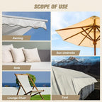 2 Pieces 9 x 11 inch Canvas Fabric Patch Self-Adhesive Canvas Repair Tape Waterproof Outdoor Gear Repair Patch Kit for Boat Cover Awning Sofa Chair Couch Tent Bag (Ivory White)