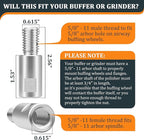 Airway Buff Extender, 2’’ Aluminum Airway Buffing Wheel Extension Shaft for Aluminum Wheel Polishing Kit, Angle Grinder Extension Rod, Buffing Machine Accessories