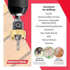 Amana Tool 82 Degree Countersink with Drill Bit Depth Stop and No-Thrust Ball Bearing, 55240, 1/2 D x 11/64 Drill D x 1/4 Inch Quick Release Hex Shank