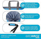 BIRDROCK HOME Collapsible Lawn and Leaf Waste Bag with Lid - 30 Gallon - Heavy Duty Reusable Camping Trash Can - Hardshell Bottom for Yard Debris, Garage Storage - Portable Garden Bin - Blue