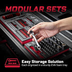 37Pieces Impact Screwdriver Bit & Socket Set with Mini Ratcheting Wrench, 30Pcs Impact S2 Screwdriver Bits Set, 5Pcs SAE Sockets and 2-In-1 Bit Extension Holder Repair Tools