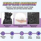 Outdoor Faucet Cover for Winter - Pro 7.1"W x 9.8"H - 4 PACK Outdoor Water Faucet Cover Socks for Winter Freeze Protection Pipe Insulation Reusable Waterproof Insulated Spigot backflow Cover - Black