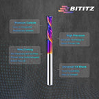 Downcut Spiral Router Bit 1/4 Inch Cutting Diameter 1 Inch Cutting Length and 3 Inch Overall Length, CNC Router Bits End Mill for Wood Cutting, Slot Mortise, Engraving