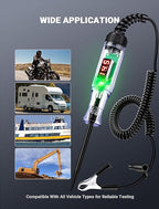 Automotive Test Light with 3-48V LED Digital Display, Circuit Tester Automotive with Voltmeter and Dual Color Polarity Indicator Light, Electrical Voltage Test Pen with Sharp Stainless Probe