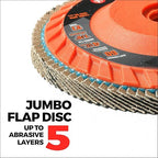 Jumbo Zirconia Flap Discs 4 1/2 for Angle Grinder, 60 Grit Type 27 High Density Trimmable 5/8"-11 inch Grinding Wheels for Grinding, Rust Removal, Sanding and Finishing - 10 Pack