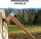 Prandi Axes C45 Forged Carbon Steel Throwing Axe - Hickory Handle - Double Bit Axe for Competitions and Recreation - S/N 3T.054.12.CH - 24" L x 10.67" W, 1200g Polished Head, No Sheath