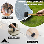 WORKPRO Tent Stakes and Hammer Set, 16oz Rubber Mallet Hammer, Wooden Handle, 10PC Heavy Duty Metal Tent Stakes and Storage Bag, DIY Woodworking, Camping Accessories for Ground, Camp and Garden