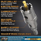DAIMIT Hole Saw for Metal - Tungsten Carbide Tipped 1" Inch(25.5mm) Hole Cutter with Pilot Drill Bits for Stainless Steel, Iron, Copper, Brass - Heave Duty Hole Saw for High Precision Cutting