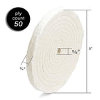 ENKAY - 8" Spiral Sewn Buffing Wheels (2 Pack) for Polishing Metal and More, for Use with Polishing Compounds, Buffing Machines & Bench Grinders (50 Ply Each)