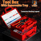 PEBA Ferrule Crimping Tool Kit, 33 Types of Wire Ferrules, Hexagon Crimping Pliers for AWG 28-7 Wire Ferrule | Ratchet Crimp Tool for Insulated/Uninsulated Ferrules - Hex Crimper Terminals Set
