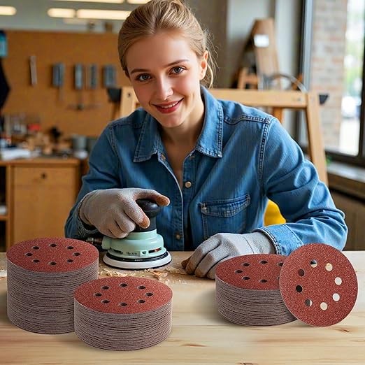 JTIEO 5 Inch Sanding Discs – 100 PCS 800 Grit Sandpaper Assortment, Hook & Loop Orbital Sander Pads, Round Sanding Pads for Random Orbital Sanders