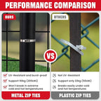 Stainless Steel Cable Tie Gun Kit-100PCS 11.8 inches 304 Heavy Duty Metal Zip Ties, 200LBS Tensile Strength & UV Resistant-for Fence, Exhaust Pipe, Chicken Coop & Industrial Use