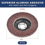 4 Inch Flap Discs, Akamino 20 PCS 40 60 80 120 Grit Assorted Sanding Pad for Angle Grinder, Compatible with Dewalt Makita
