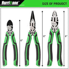 HURRICANE 3-Piece Pliers Set - Heavy-Duty with 8-Inch Linesman, Needle Nose Pliers and 6-Inch Diagonal Cutters for Basic Repair