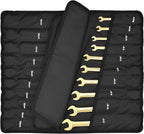 20 Pc. 6-Point SAE, Metric 15° Offset Vintage G-Plating Reversible Non-Slip Long Pattern Ratcheting Combination Wrench Set (5/16" -3/4" & 8-19 mm)