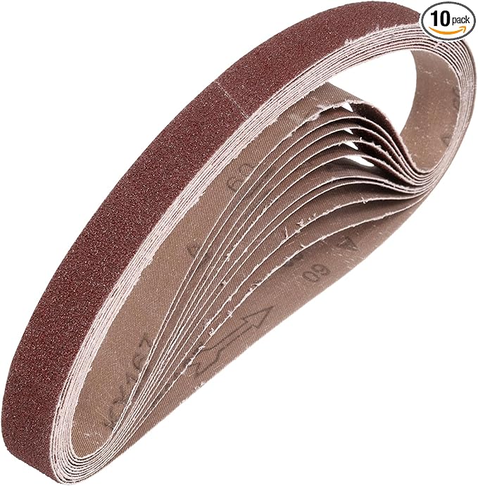 HARFINGTON 1.2 x 13 Inch Sanding Belts, 10 Pcs 60 Grits Aluminum Oxide Abrasive Belt Sander File Belt for Woodworking, Metal Polishing, Knife Sharpener