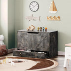 HOOBRO Storage Chest, 39.3" Toy Chest with Drawer, Wooden Storage Bench, Sturdy Entryway Bench Supports 220 lb, Shoe Bench, Safety Hinge, U-Shaped Opening, Easy Assembly, Vintage Gray VP710CW01G1