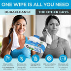 XL Body Wipes for Adults Bathing No Rinse - 50 Ct. + 4 Travel Shower Wipes - 9"x12" Thick Cleansing Bath Wash Sheets for Elderly Incontinence, Men & Women - Camping Essentials Disposable Washcloths