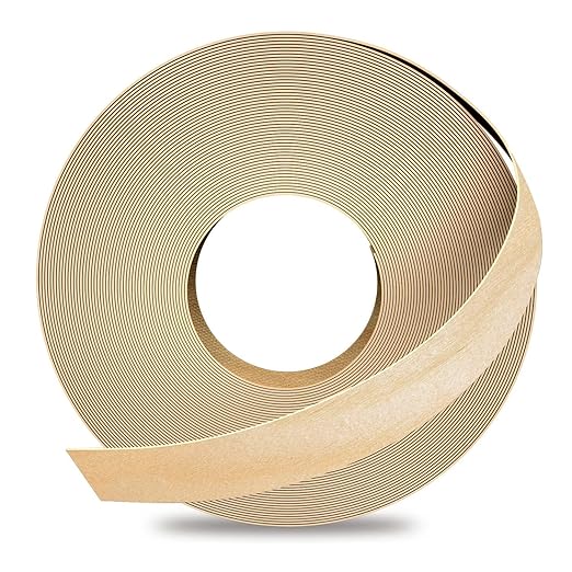 GSCIT Club Birch Edge Banding, 1 inch x 50ft roll of Veneer Edge Banding Preglued Flexible, Real Wood Tape Banding