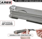 ARES 11042-2-Piece Tapered Feeler Gauge and Offset Feeler Gauge Set has 32 Dual-Marked SAE & Metric Sizes - Offset has 16 Dual-Marked Sizes - Precisely Measure Mechanical Clearances