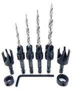 FTG USA Adjustable Wood Countersink Drill Bit Set #6#8#10#12 with Tapered Drill Bits for Woodworking