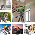 Huepar Professional Laser Level Tripod, 60 Inch Adjustable Laser Level Stand, Suit for Heavy Duty Laser Levels, Point Lasers, Laser Distance Measures; 1/4" & 5/8" Thread Mount, Non-Slip Feet, TPD14B