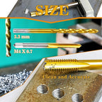 M4x0.7 Tap and 3.3mm Drill Bit Kit, M2 HSS Metric Drill and Tap Set, Combination of Drill and Tap Kit for Metal