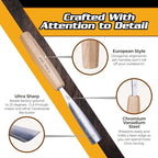 Hand-Sharpened Wood Carving Tools Set of 7 Chisels and Gouges with Canvas Case, Razor Sharp CR-V 60 Steel Woodworking Tools, High-Quality Wood Carving Chisel Set for Beginners from Schaaf Tools