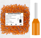 haisstronica 1000PCS Wire Ferrules Connectors,Orange AWG22 Wire End Ferrule Terminals,Crimp Pin Cord End Terminals