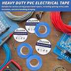 100 Rolls Blue Electrical Tape Bulk 3/4 Inch x 66ft, Waterproof Vinyl Electric Tape High Temp Insulation Tape for Electrical Protection Home Outdoor Electric Insulating Wire Wrapping