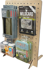 Torched Pegboard Display Stand for Jewelry, Craft Shows, Selling, Vendor Events, Tools, Peg Board Accessories Rack Organizer, XL 11.75" L x 4.3" W x 15.75" H, Natural