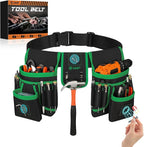 Magnetic Tool Belt for Men, 26 Pockets Heavy Duty Tool Pouch, Magnet Holster Nail Utility Toolbelt Detachable Adjustable Waist Holder for Handyman Contractor Mechanic Plumber Roofer Dad Gift -Green