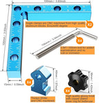 90 Degrees Positioning Squares, Right Angle Squares with 4 Clamps, Aluminium Alloy L-Type Corner Clamp Woodworking Clamping Tool for Picture Frames, Boxes, Cabinets (3.93in)