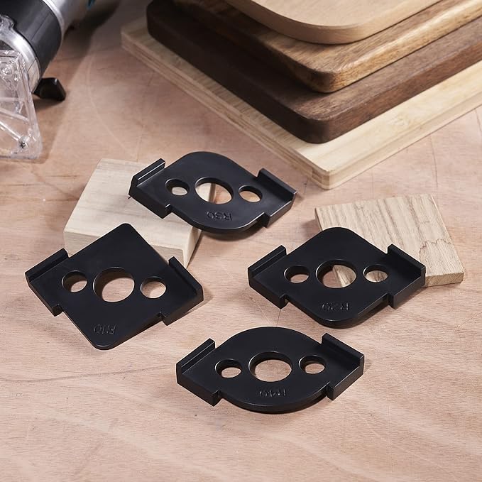 Pack of 4 Radius Jig Router Templates Corner Radius Routing Templates,Routing Rounded Corners Router Bit Templates for Woodworking Routing (8 Different Radius Set)