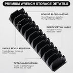 80 Pcs Modular Wrench Organizer - Tool Magnetic Customizable Wrench Holder for Tool Box Widget,Wrench Rack for Tool Drawer Storage,Extension Cord Holder Organizer Inksilvereye (Black)