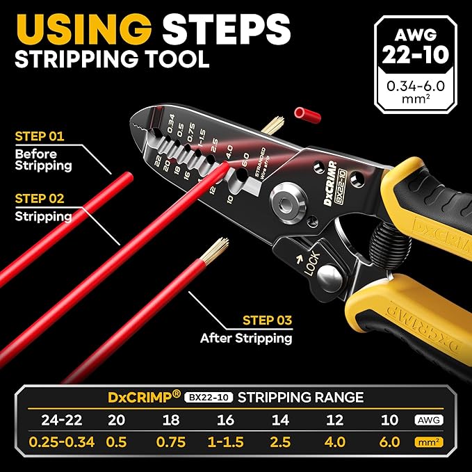 Ferrule Crimping Tool Kit, Ratchet Pliers for 24-8 AWG with 24 Types Insulated and Non-Insulated Ferrules, Ferrule Crimper, Wire Ferrules Kit, Crimping Pliers set with Wire Strippers