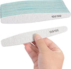 Diesisa 15pcs 100/100 Grit Nail Files for Acrylic Natural Nails, Double Sided Coarse Emery Boards for Natural Nails Manicure Nail Supplies for Home & Salon (limas para manicura)