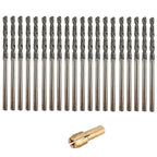 Drilax 20-Pc 2.5mm Diamond Drill Bit Set | Dremel Compatible with 1 Collet | for Glass, Sea Glass, Gems & Jewelry